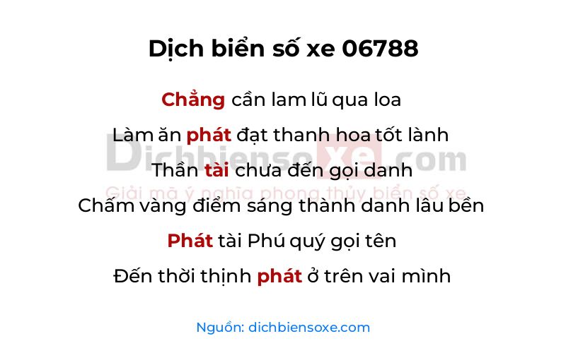 Dịch thơ biển số 06788