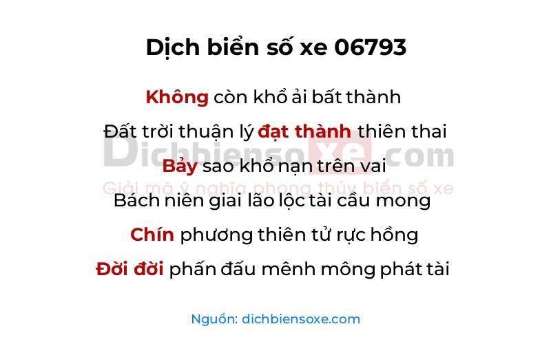 Dịch thơ biển số 06793
