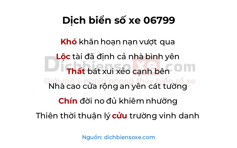 Dịch thơ biển số 06799