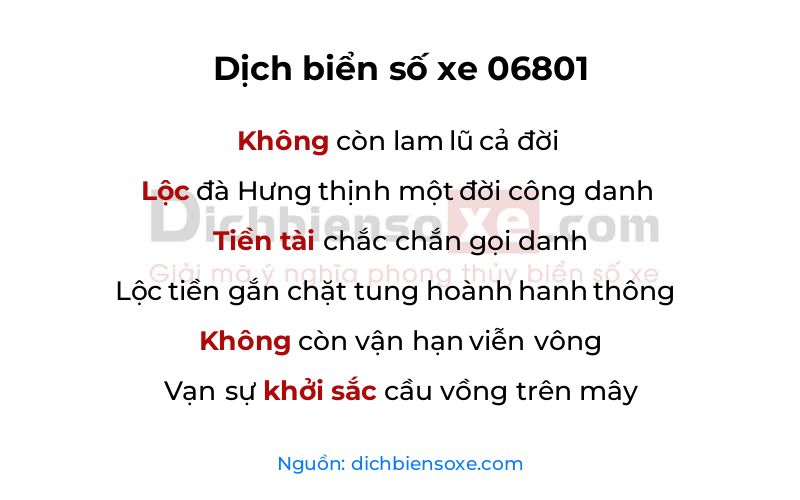 Dịch thơ biển số 06801
