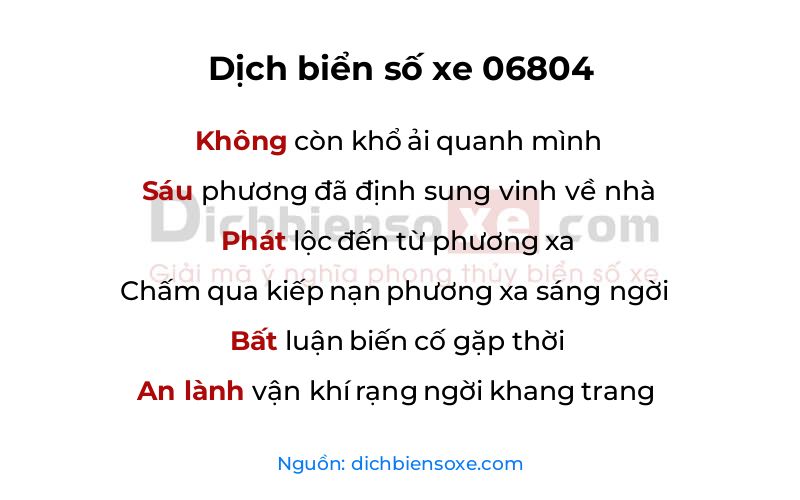 Dịch thơ biển số 06804