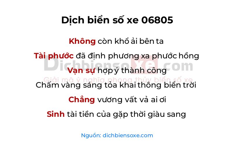 Dịch thơ biển số 06805