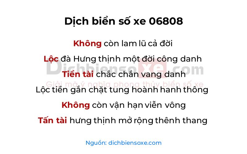 Dịch thơ biển số 06808