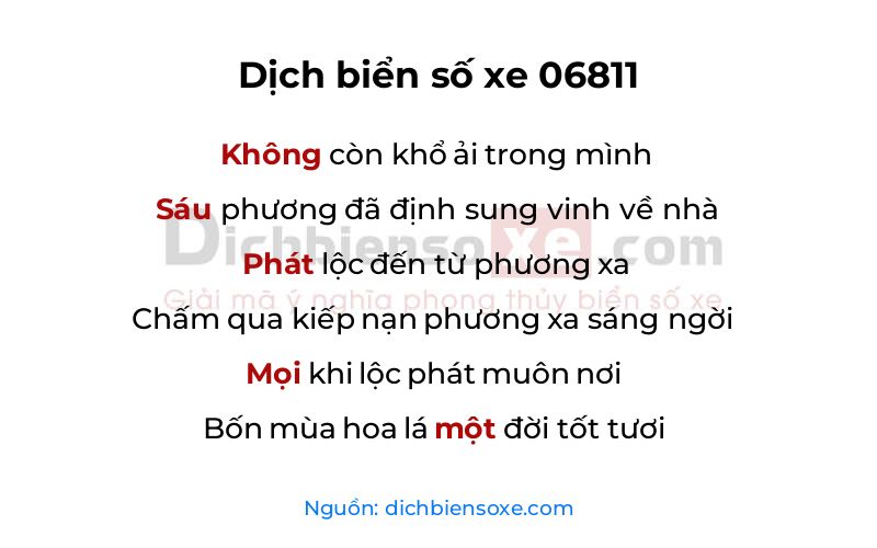 Dịch thơ biển số 06811