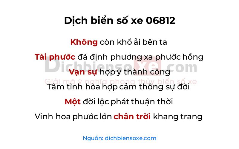 Dịch thơ biển số 06812