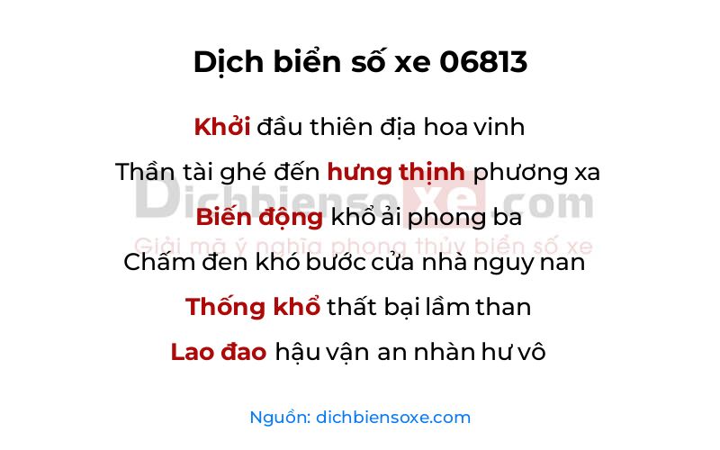 Dịch thơ biển số 06813