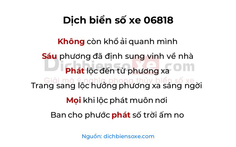 Dịch thơ biển số 06818