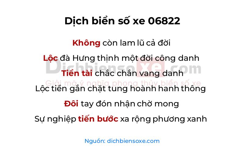 Dịch thơ biển số 06822