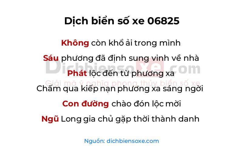 Dịch thơ biển số 06825