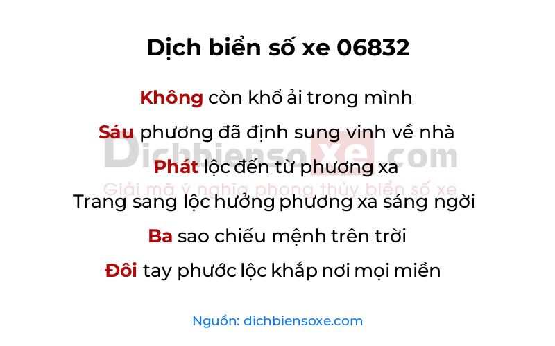 Dịch thơ biển số 06832