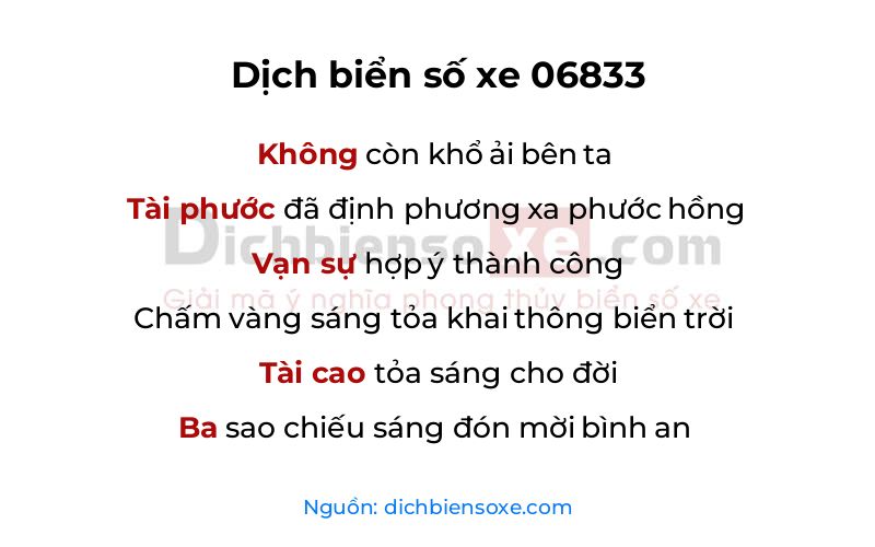 Dịch thơ biển số 06833