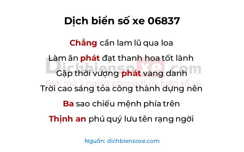 Dịch thơ biển số 06837