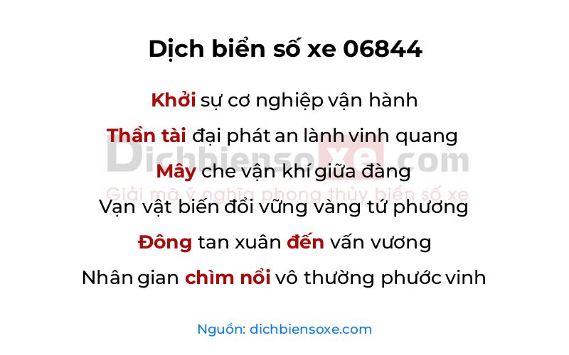 Dịch thơ biển số 06844