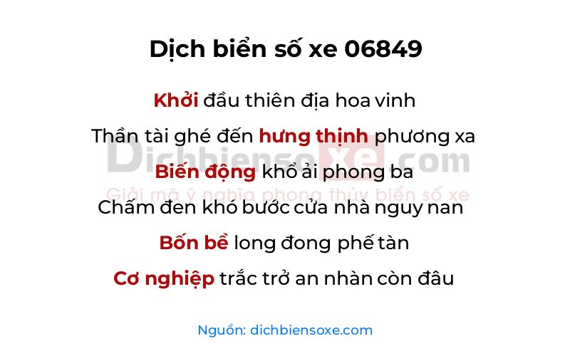 Dịch thơ biển số 06849