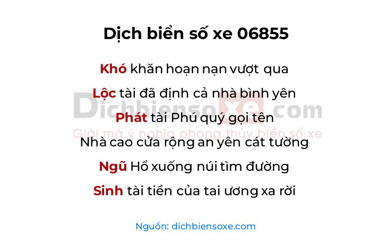 Dịch thơ biển số 06855