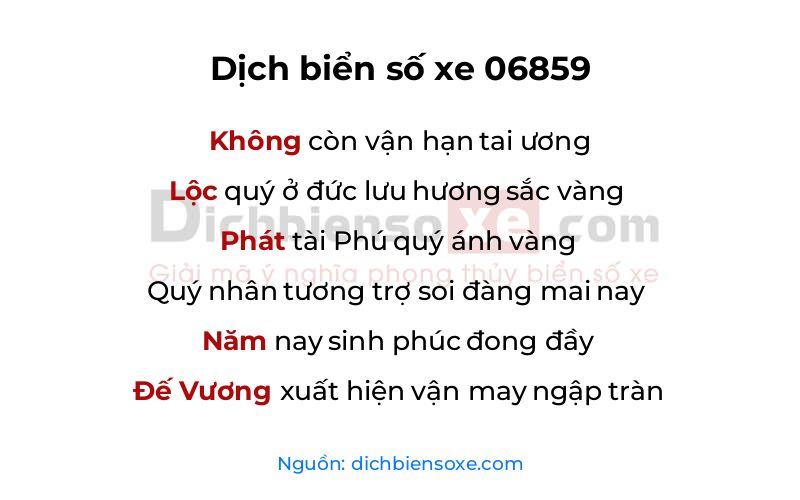 Dịch thơ biển số 06859