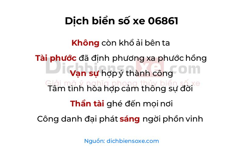 Dịch thơ biển số 06861