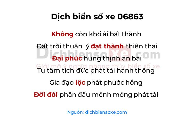 Dịch thơ biển số 06863