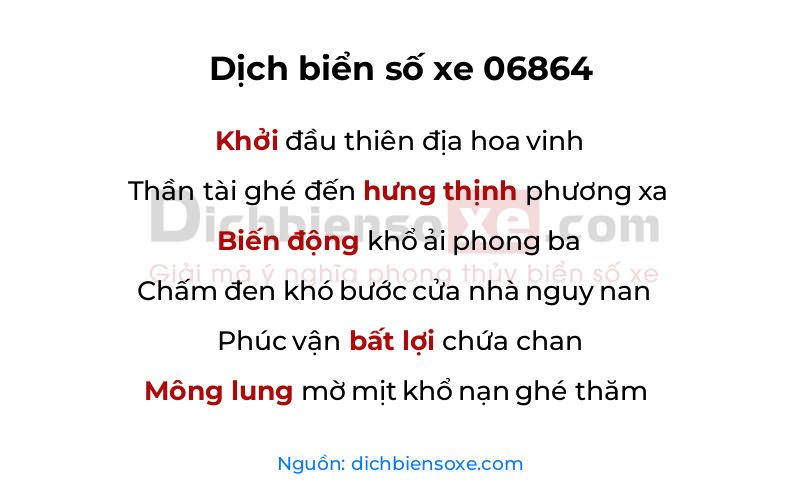 Dịch thơ biển số 06864