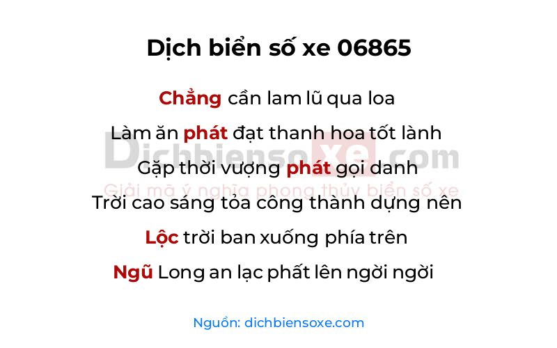 Dịch thơ biển số 06865