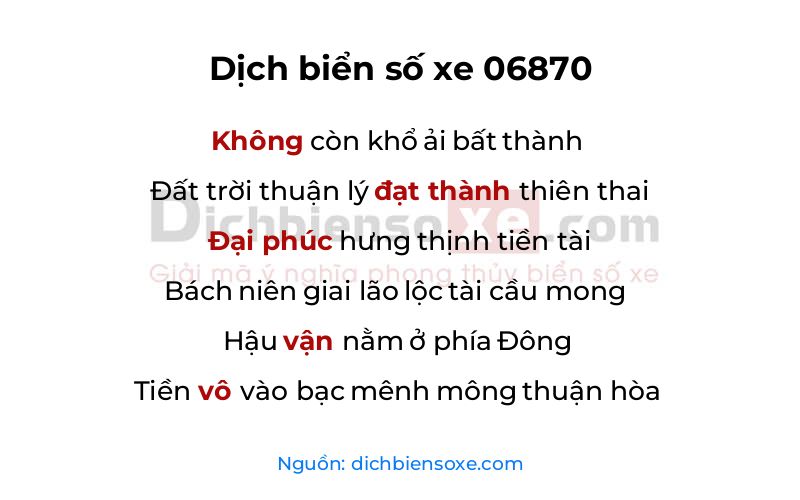 Dịch thơ biển số 06870