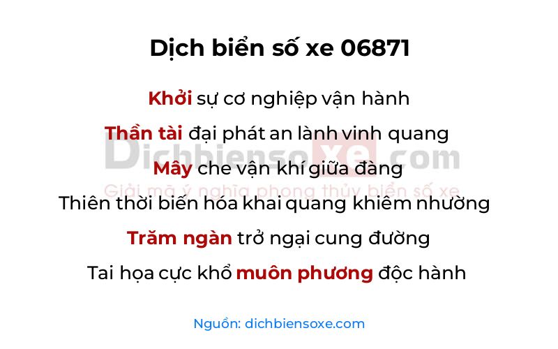 Dịch thơ biển số 06871
