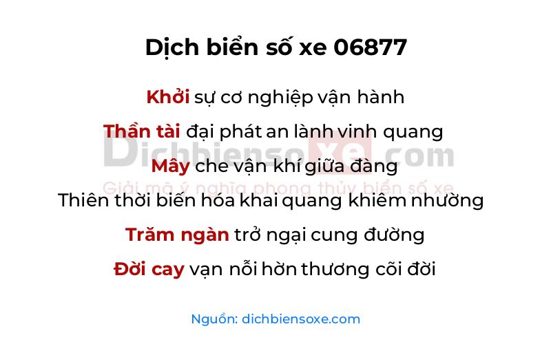 Dịch thơ biển số 06877