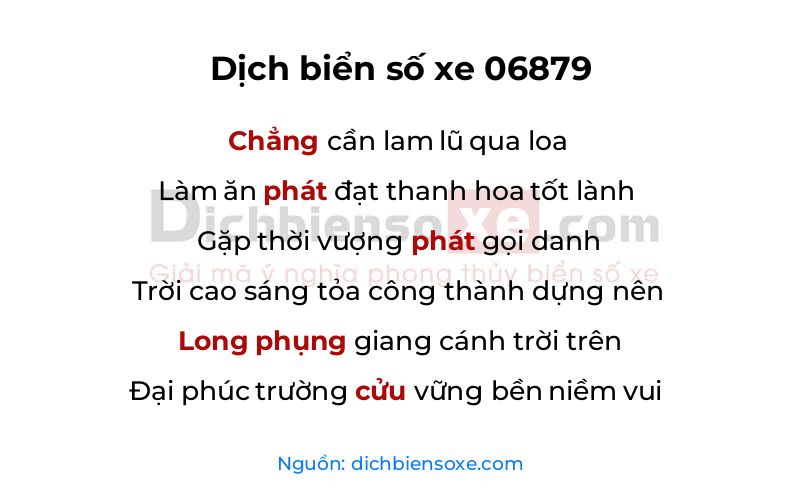 Dịch thơ biển số 06879