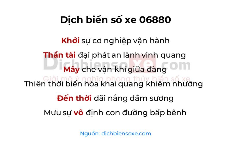 Dịch thơ biển số 06880