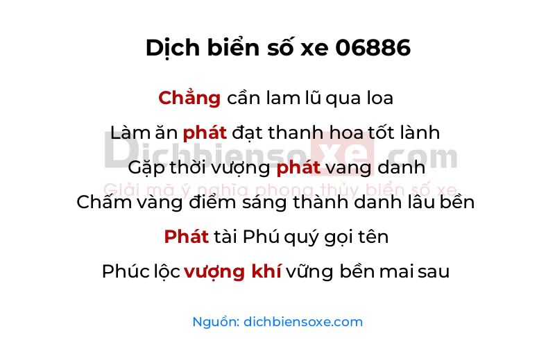 Dịch thơ biển số 06886