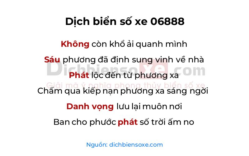 Dịch thơ biển số 06888