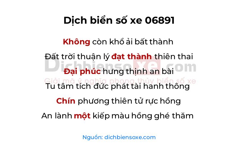 Dịch thơ biển số 06891