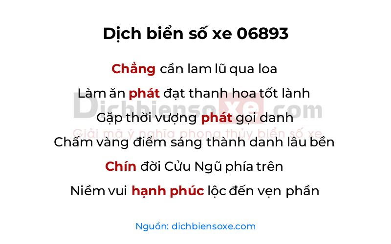 Dịch thơ biển số 06893