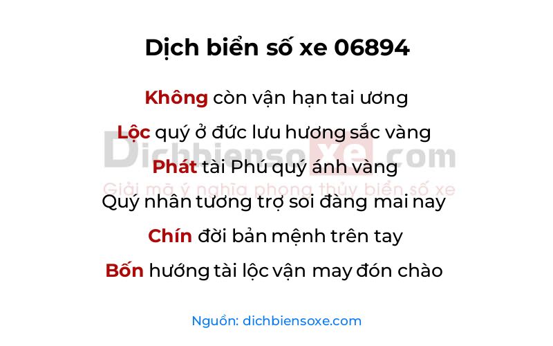 Dịch thơ biển số 06894