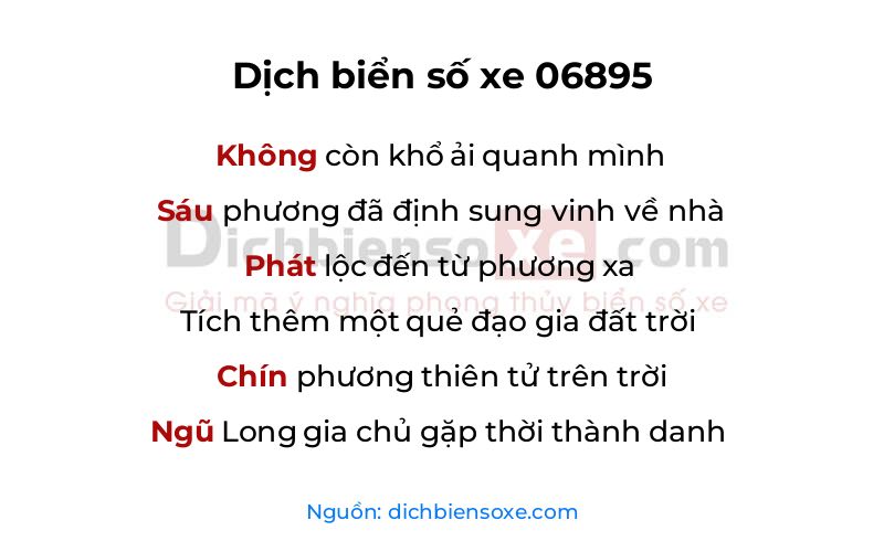 Dịch thơ biển số 06895