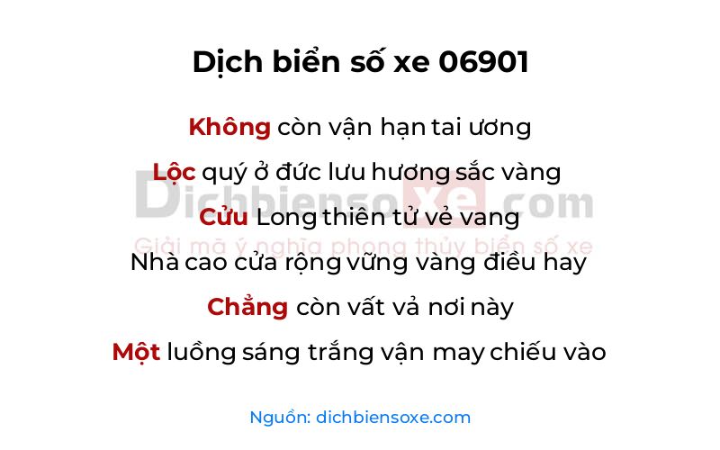 Dịch thơ biển số 06901