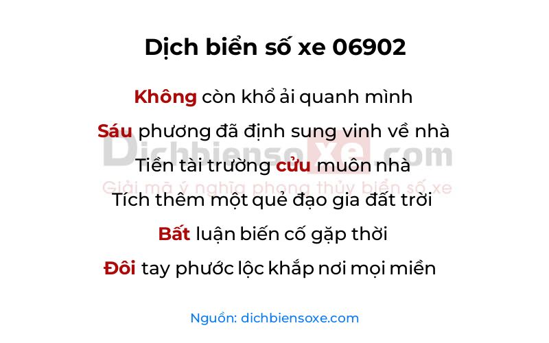 Dịch thơ biển số 06902