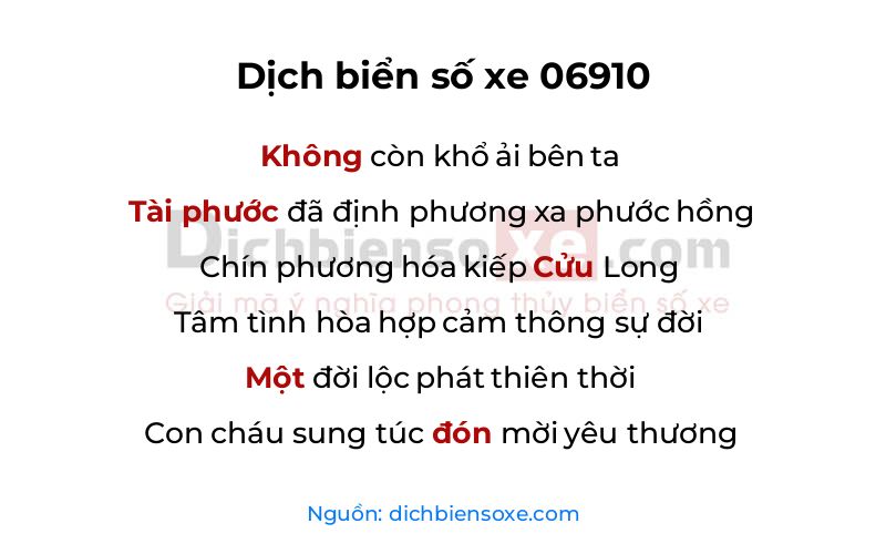 Dịch thơ biển số 06910
