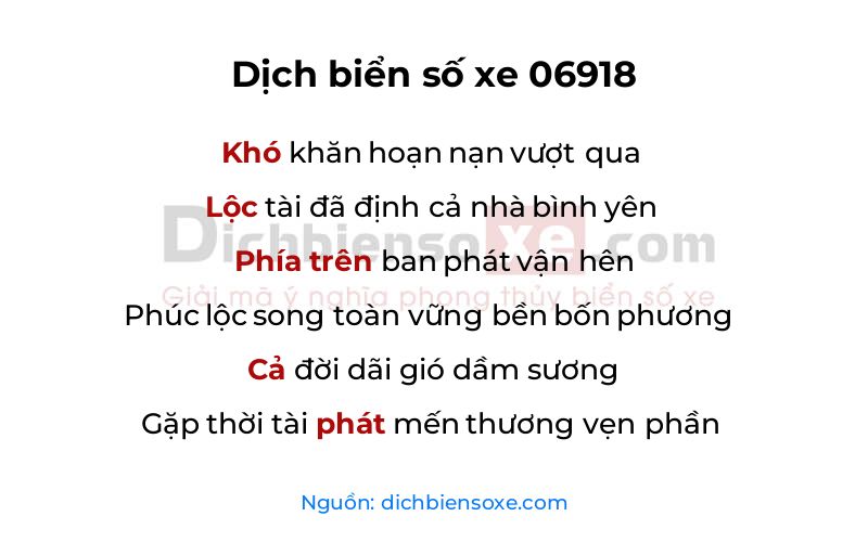 Dịch thơ biển số 06918