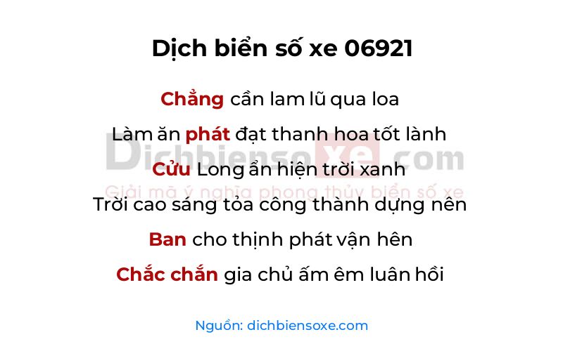 Dịch thơ biển số 06921