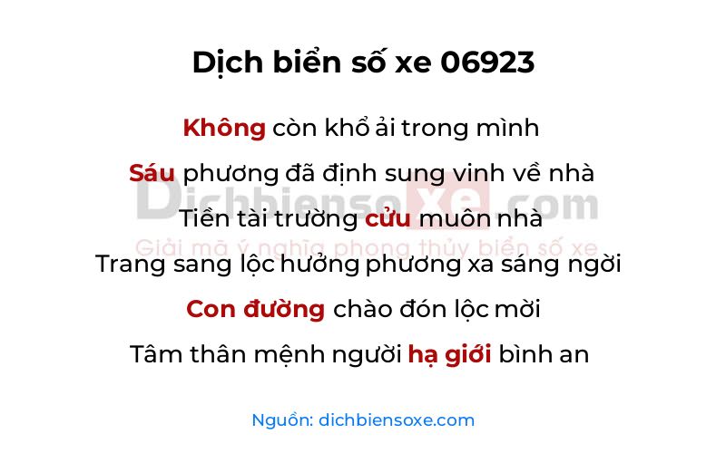 Dịch thơ biển số 06923