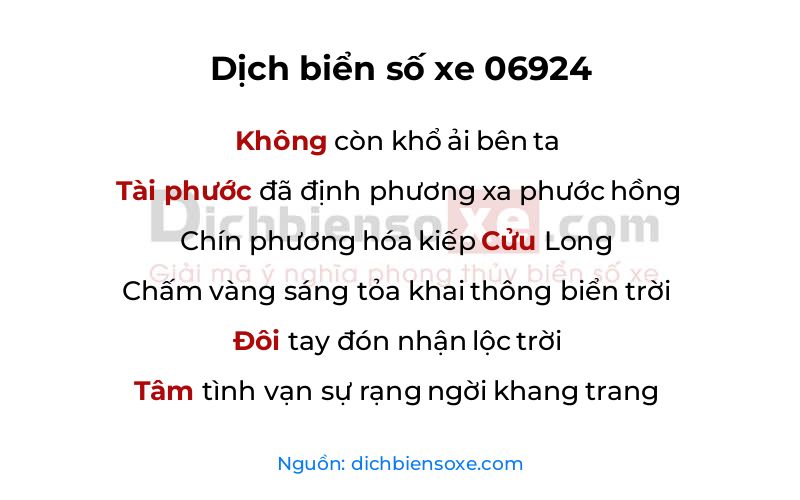Dịch thơ biển số 06924