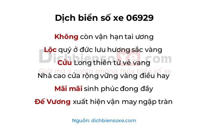 Dịch thơ biển số 06929