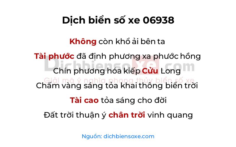 Dịch thơ biển số 06938