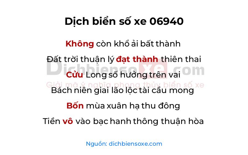 Dịch thơ biển số 06940
