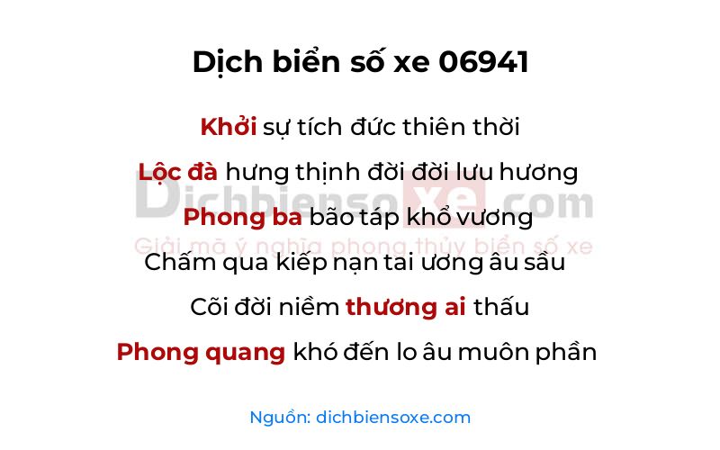 Dịch thơ biển số 06941