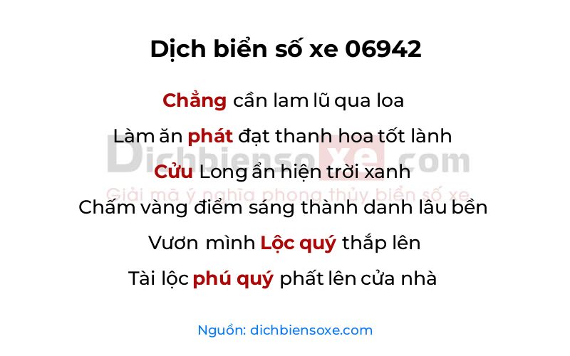 Dịch thơ biển số 06942