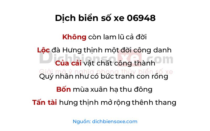 Dịch thơ biển số 06948