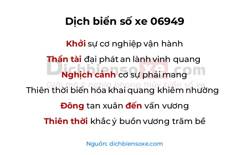 Dịch thơ biển số 06949
