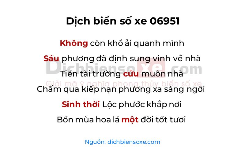 Dịch thơ biển số 06951